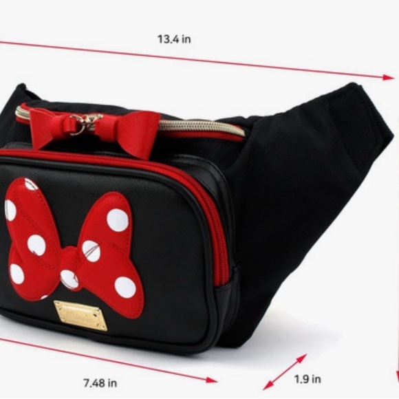 Minnie Mouse Black and Red Polka Dot fanny pack - Picture 2 of 8